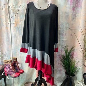 📌Rosegal Asymmetrical Plus Size Long Sleeves Tunic - Dress